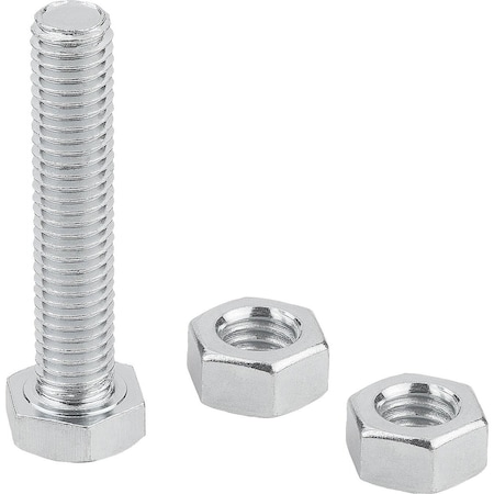 Kipp Clamping Spindle Rigid, M08, L=40, Form:A, Steel K1442.008040